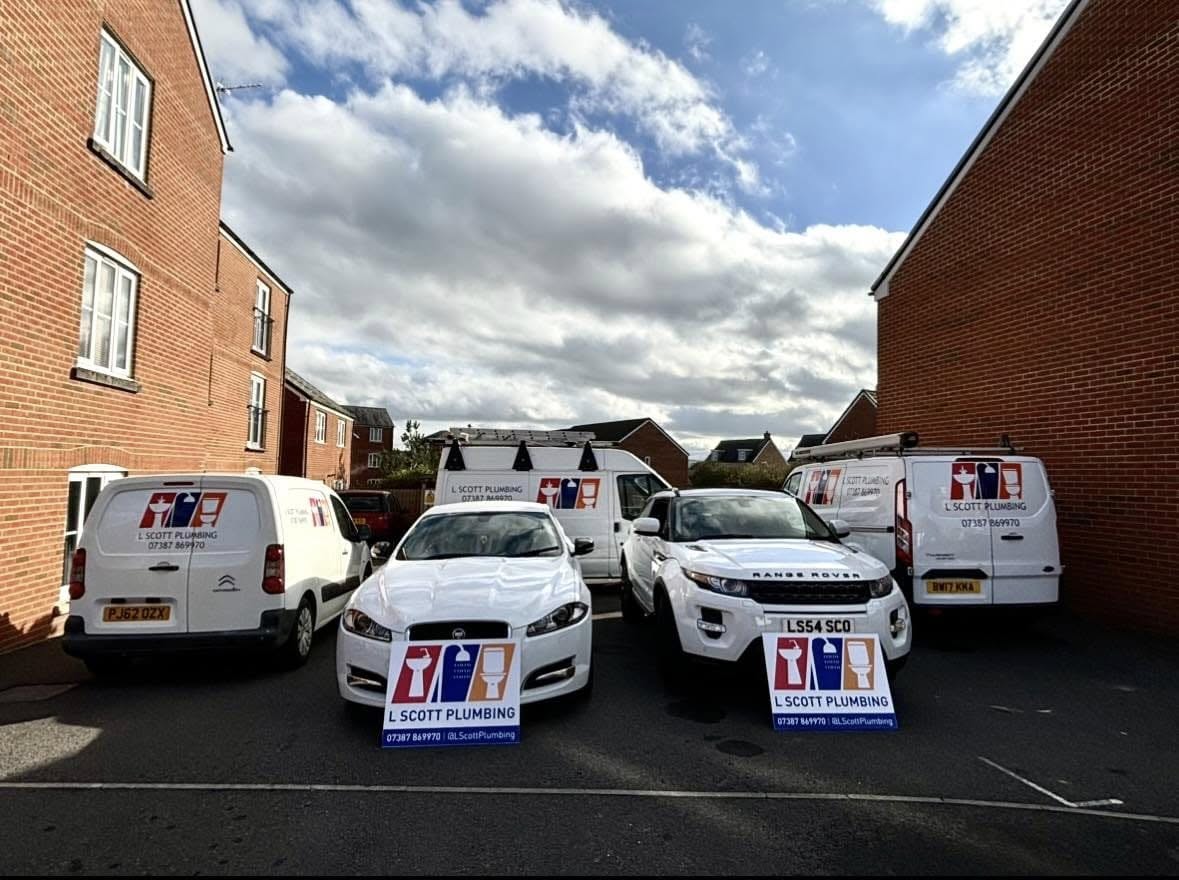 L Scott Plumbing fleet of vans across Wiltshire